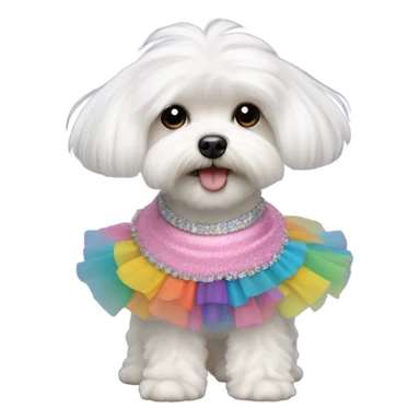 Bichon maltese with a tutu  sticker