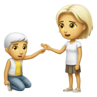 white Asking sorry for girl sticker