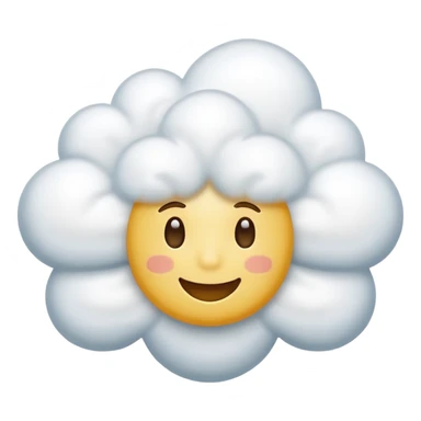 weather emoji of a single cloud with a neutral or pensive face, expressing calm or reflective feeling in a consulting office, classic emoji style, no text sticker