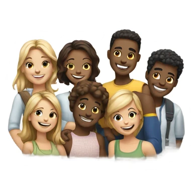 smiling group of friends sticker