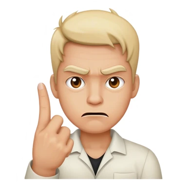 mad face middle finger  sticker