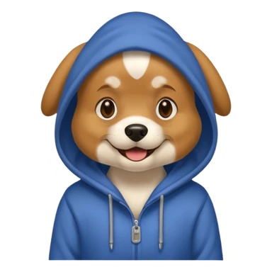 Dog wearing a hodie sticker
