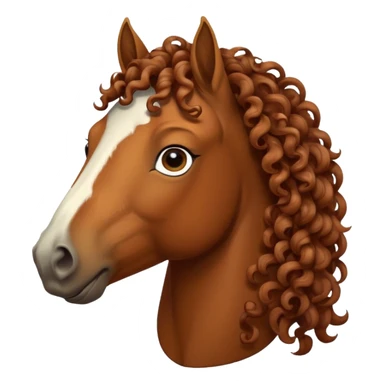 retro horse curly hair sticker