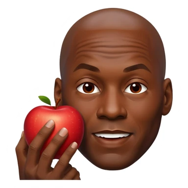 Michael Jordan eating a apple sticker