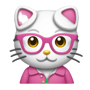 Hello kitty with glasses  sticker