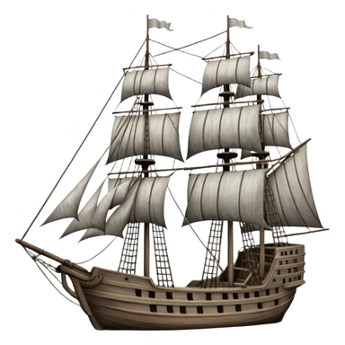 An old ship with masts and sails sticker