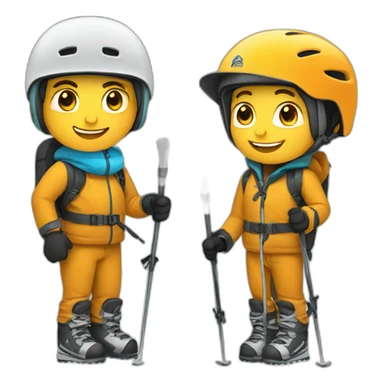a skier and a mountain climber sticker