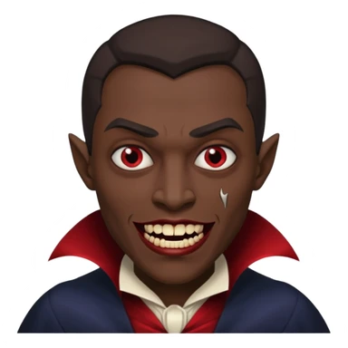 make this have vampire teeth and make him dark skinned sticker