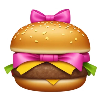 Hamburger with a pink bow sticker