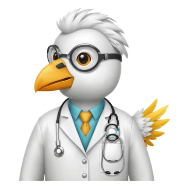 bird in doctor costume sticker
