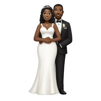 Plus size couple wedding pale sticker