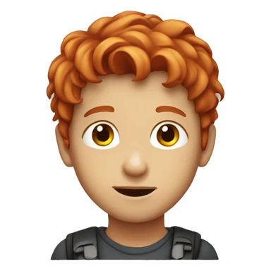 Red haired boy gazing at viewer sticker