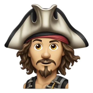 Pirates of carrabian Johnny depp playing football sticker