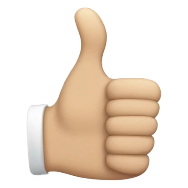 Thumbs up front of hand no fingers showing sticker