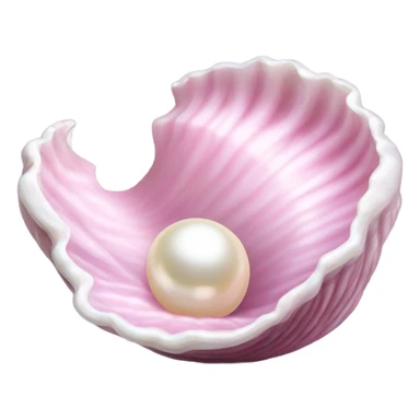 Pink clam with pearl sticker