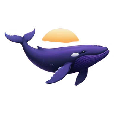 Whale breaching in sunset sticker