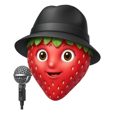 strawberry be hand the mic with hat sticker
