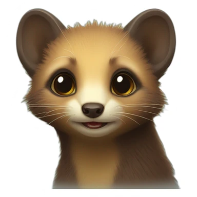 Adorable magical Pine marten sticker