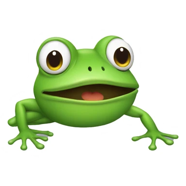 a frog which throw up a rainbow sticker