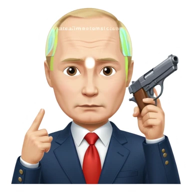 Путин наводит пистолет себе на висок sticker