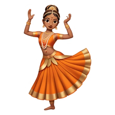 cinematic-realistic-bharatanatyam-dance-emoji,-depicted-as-an-elegant-classical-indian-dance-performance-with-graceful-poses,-intricate-costumes,-and-expressive-hand-gestures,-rendered-with-rich-textures-and-warm-dramatic-lighting, single dancer sticker