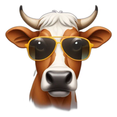 Indian cow wearing sunglasses sticker