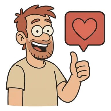 like icon, flat toon style sticker