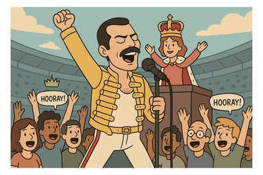 The people hooray queen wembley crowd Freddie Mercury sticker