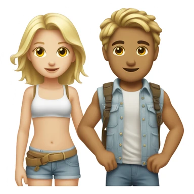 vacation white Boy and the Girl white  sticker