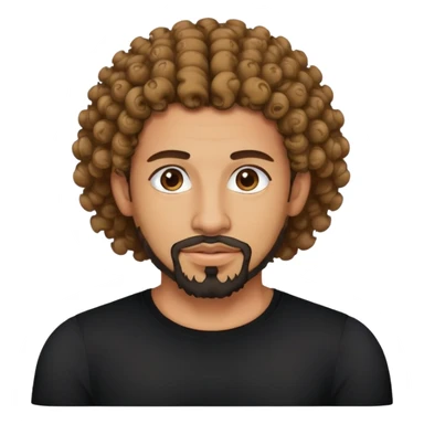 Egyptian tech bro with curly hair and goatee on chin. And black shirt with no color on it. sticker