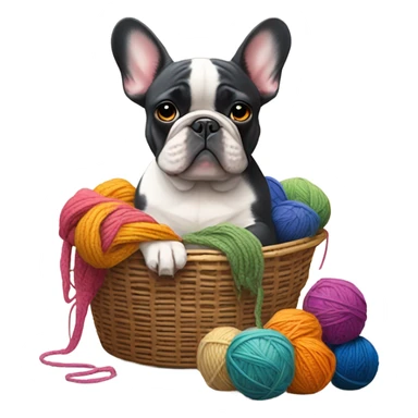 French bulldog knitting  sticker