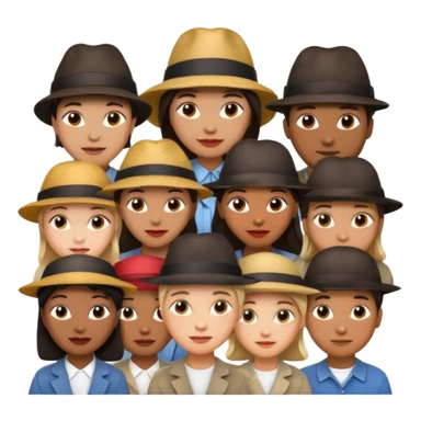 people with hat sticker