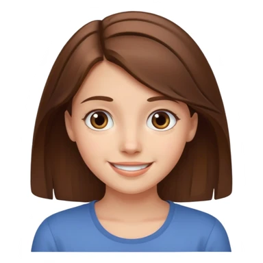 smiling girl named Tess, medium brown hair, expressive eyes sticker