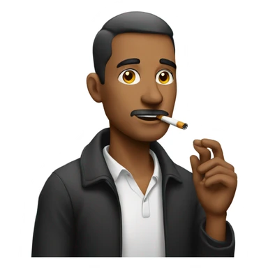 Man with cigarette sticker