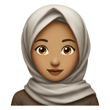 beautiful Muslim girl with a draped scarf and curling edges with brown eyes  sticker
