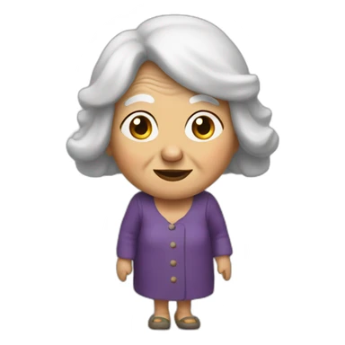 Old woman in a big bells sticker