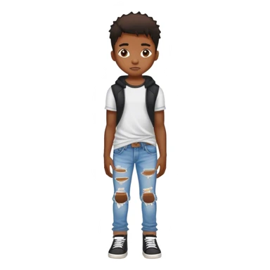 Black kid wearing ripped jeans sticker