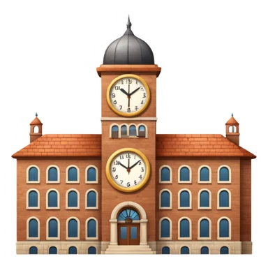 Campus building with clock tower sticker