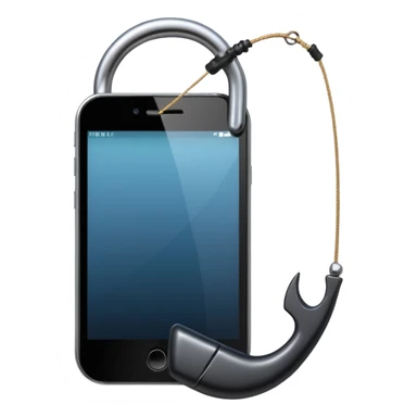 phishing maybe a phone and a hook in front of it? sticker