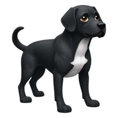 Un chien noir, qui montre son corp musclé sticker