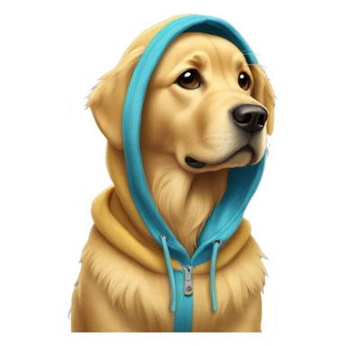 Golden retriever wearing a hoodie  sticker