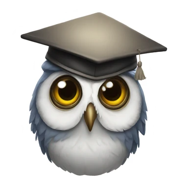 an owl in a scientific cap sticker