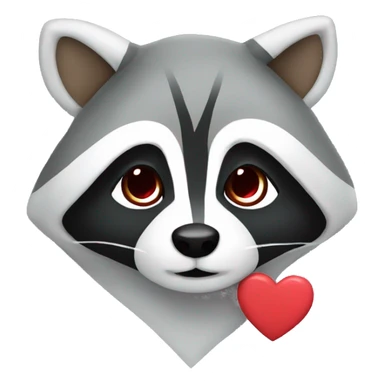 raccoon with a hoodie and heart sticker