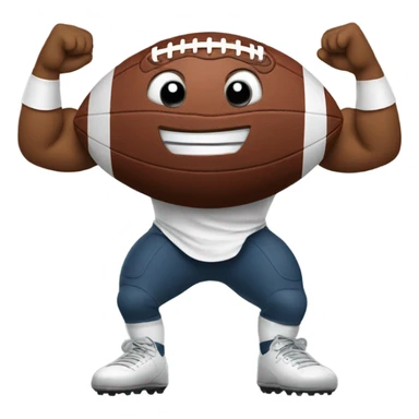 Football with arms and legs flexing  sticker