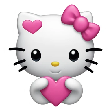 hello kitty with pink hearts sticker