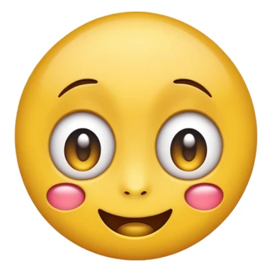 A round yellow emoji face with big eyes, a small smile, and a drop of drool coming from its mouth, in the style of modern phone emojis, clean vector design, flat shading, centered on a plain white background. sticker