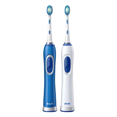 Oral-B electric toothbrush blue and white sticker
