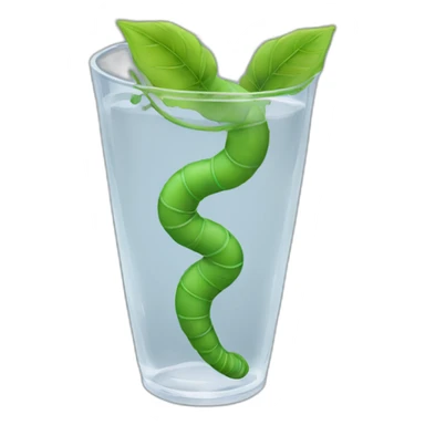worm with vine glass sticker