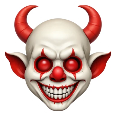 clown skull with large horns sticker
