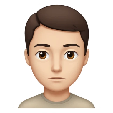 slight sideways three-quarters view of the same face, raised eyebrow sticker